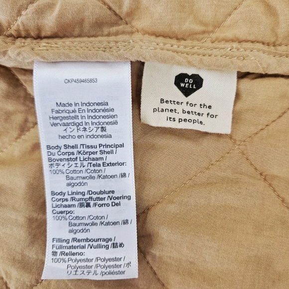 MADEWELL Desert Dune Tan Quilted Lightspun Cotton Cropped Jacket - Picture 12 of 16